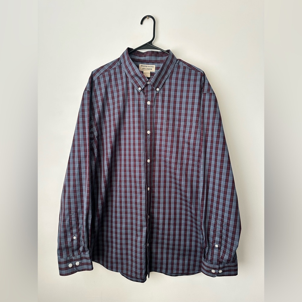 DULUTH Wrinkle Fighter Long Sleeve Plaid Dress Shirt Men’s Size 2XL